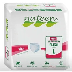 Nateen FLEXI PLUS L nohavičky plienkové, obvod bokov 110-170cm, savosť 2550ml, 10ks