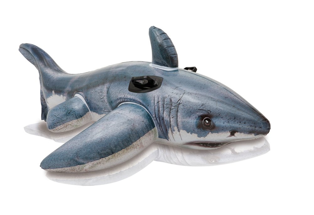 E-shop INTEX Lehátko žralok biely s úchytmi nafukovacie 173x107 cm