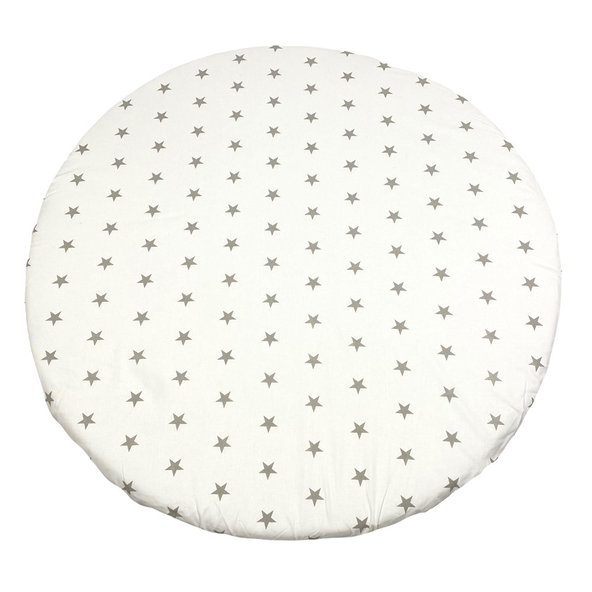 MIMIKO Prestieradlo na okrúhly matrac 
Bilé+šedé hviezdy