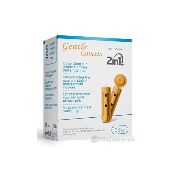 LANCETA 2in1 33G na odber kapilárnej krvi 100ks