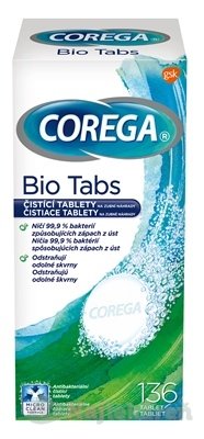 E-shop COREGA BIO Tabs na zubné náhrady 136 tabliet