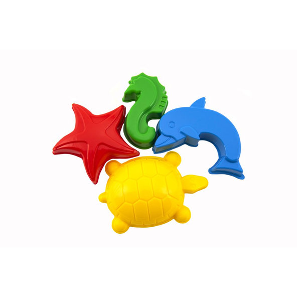 TEDDIES Formičky Bábovky na piesok morské zvieratká 4 ks, 12m+