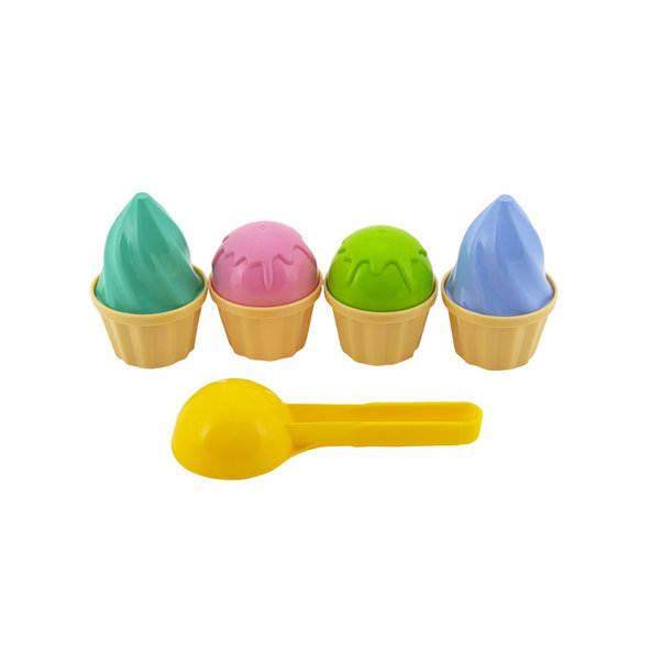 TEDDIES Sada na piesok zmrzlina lopatka 15cm + bábovky 2 farby, 12m+