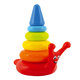 TEDDIES Skladačka pyramída krúžky slimák 6 ks, 12m+