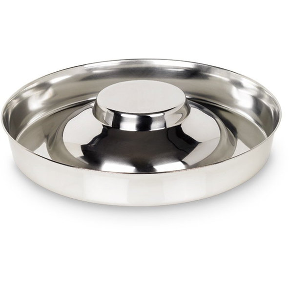 Nerezová miska pre hromadné kŕmenie šteniat a mačiek s nízkym okrajom 3,6l