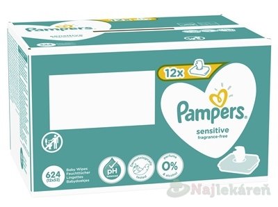 E-shop PAMPERS Baby Wipes Sensitive Box vlhčené obrúsky 12x52 ks (624 ks)
