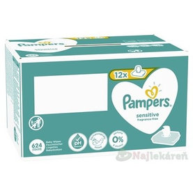 PAMPERS Baby Wipes Sensitive Box vlhčené obrúsky 12x52 ks (624 ks)