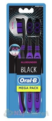 E-shop Oral-B BLACK ALLROUNDER Medium, 3ks zubných kefiek