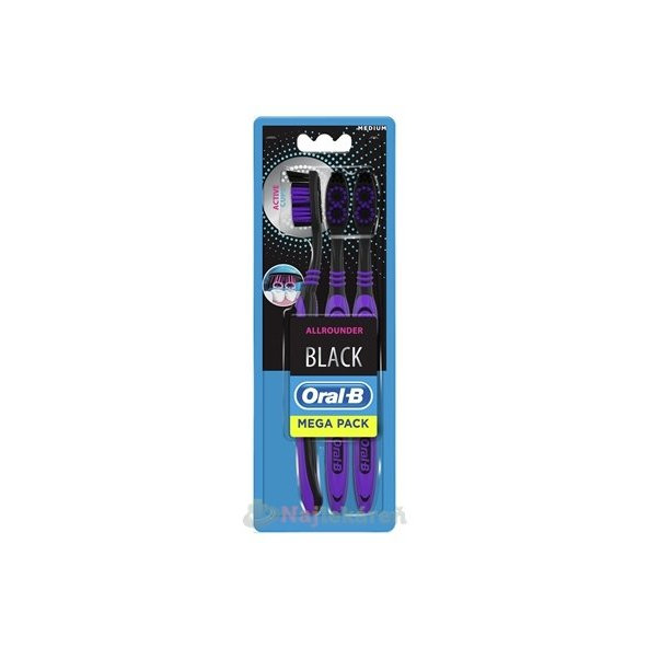 Oral-B BLACK ALLROUNDER Medium, 3ks zubných kefiek