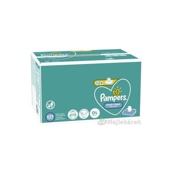 PAMPERS Baby Wipes Fresh Clean Box (12x52ks)
