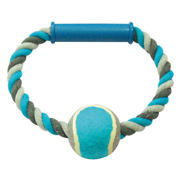 Hračka DUVO+ Kruh bavlna s tenisovou loptou 18cm