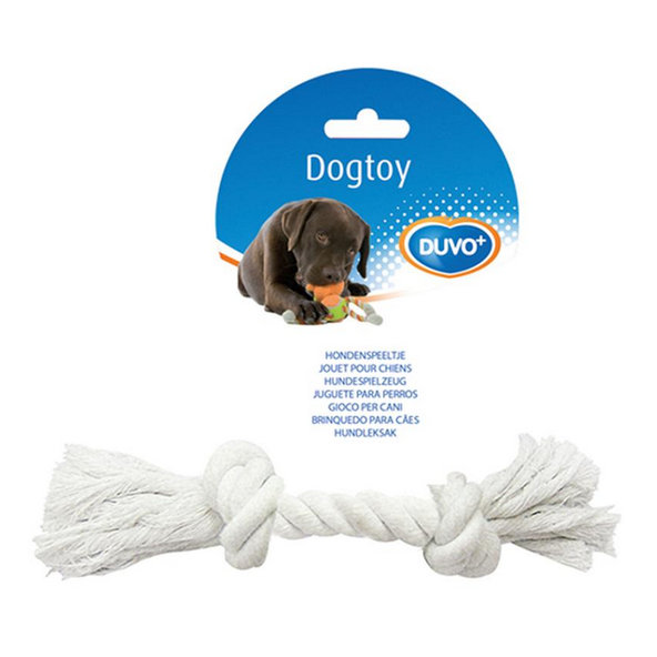 Hračka DUVO+ Lano s 2 uzlami na ťahanie biele XXLarge 45cm