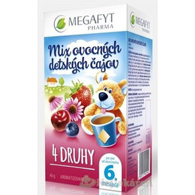 MEGAFYT MIX ovocných detských čajov 4 DRUHY, 20x2 g