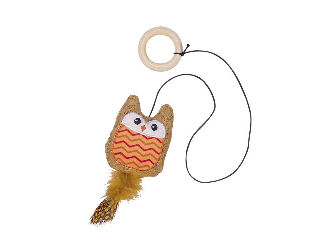 E-shop Korková sova s catnipom oranžová hračka 55cm