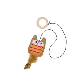Korková sova s catnipom oranžová hračka 55cm