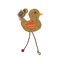 Korkový vtáčik s catnipom hračka oranžová 17cm