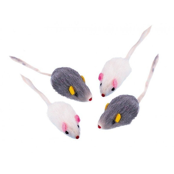 Plyšová myš krátkosrstá 4ks