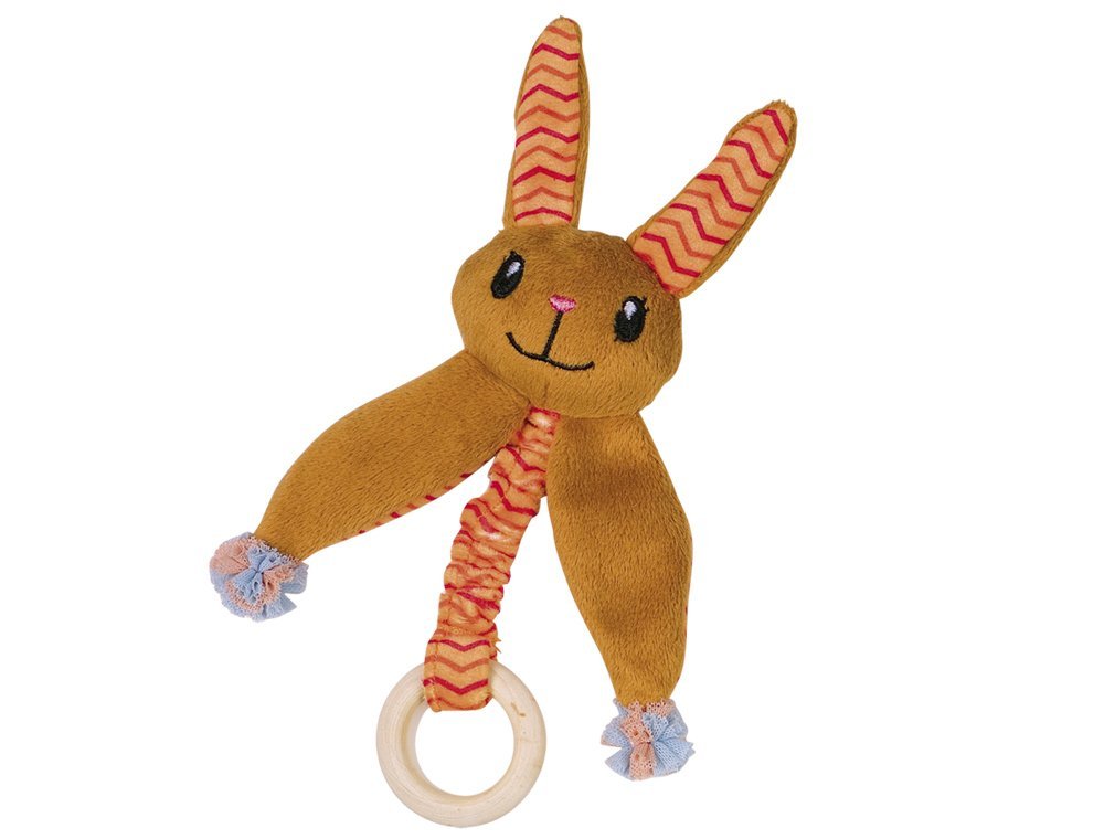 E-shop Plyšový zajac s kruhom oranžový 20cm