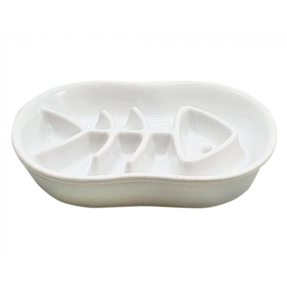 Protihltacia miska "Fish" 500ml biela