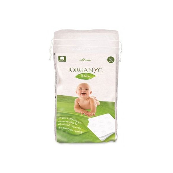 Čistiace vatové štvorce Organyc 60ks