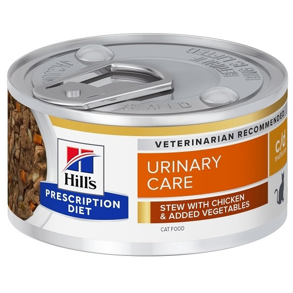 HILLS PD Feline Stew c/d Multicare s kuraťom a zeleninou, konzerva pre mačky 82g
