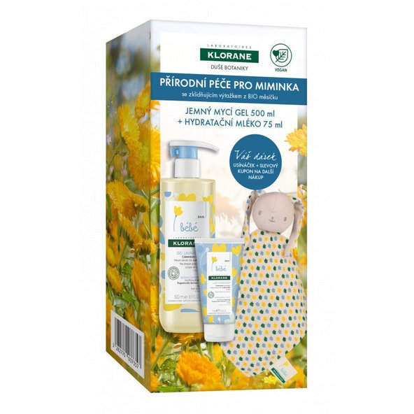 KLORANE Promo Bebe gél 500ml + mlieko 75ml + hračka
