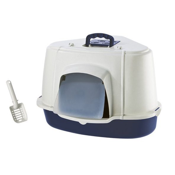 Rohová toaleta 70cm modré