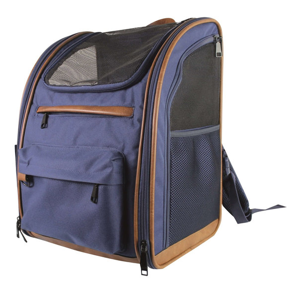 "Tomek" L prepravná taška modrá/hnedá 43x20x28cm