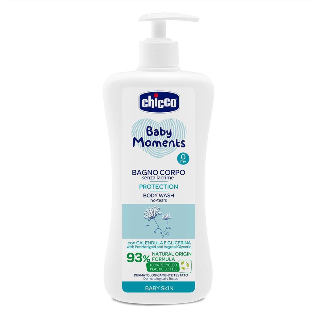 E-shop CHICCO Šampón na telo s dávkovačom Baby Moments Protection 93% prírodných zložiek 750 ml