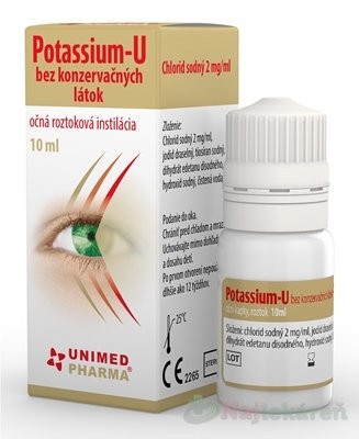 E-shop Potassium-U bez konzervačných látok očná roztoková instilácia 10 ml