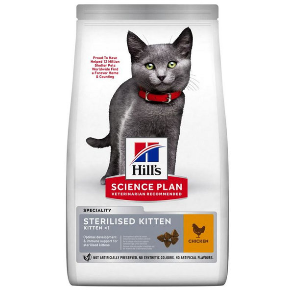 HILLS SP Feline Kitten Sterilised Chicken granule pre mačiatka 0,3kg