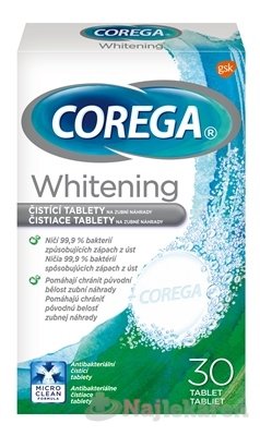 E-shop COREGA Whitening antibakteriálne čistiace tablety 30 ks