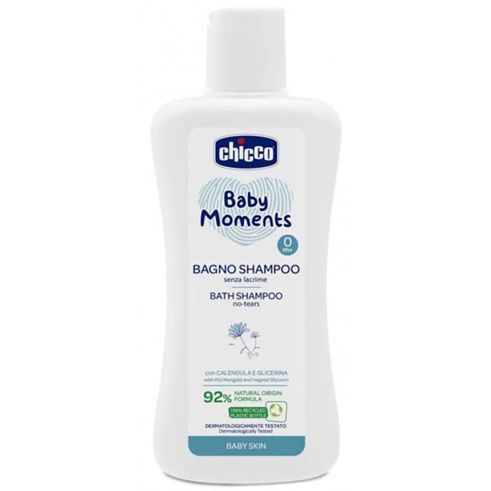E-shop CHICCO Šampón na vlasy a telo Baby Moments 92 % prírodných zložiek 200 ml