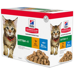 HILLS SP Feline Kitten KAPSIČKA Multipack morská ryba a kura 12x85g