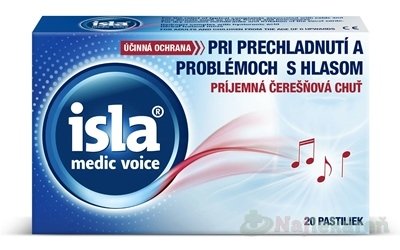 E-shop ISLA MEDIC voice, čerešňové pastilky pri probléme s hlasivkami 20 ks