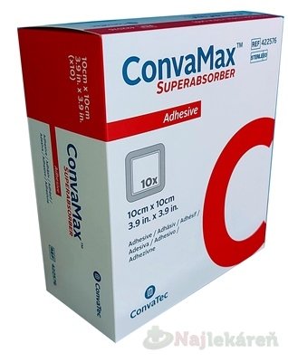 E-shop ConvaMax Krytie na rany superabsorpčné, 10x10cm, 10ks