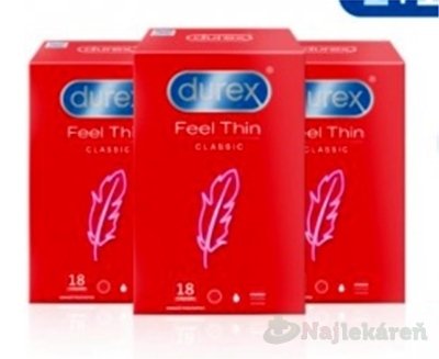 E-shop DUREX Feel Thin Classic kondóm (2+1) 3x18ks