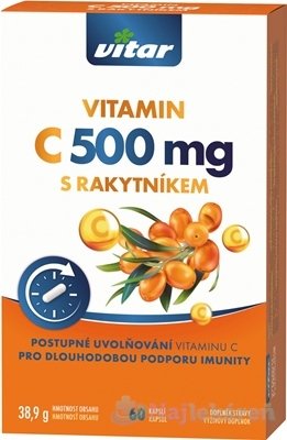 E-shop VITAR VITAMÍN C 500 mg S RAKYTNÍKOM, 60 cps
