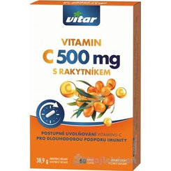 VITAR VITAMÍN C 500 mg S RAKYTNÍKOM, 60 cps