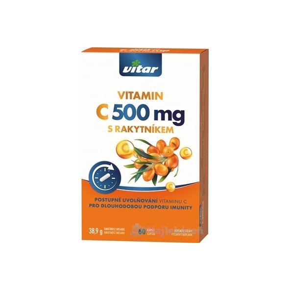 VITAR VITAMÍN C 500 mg S RAKYTNÍKOM, 60 cps