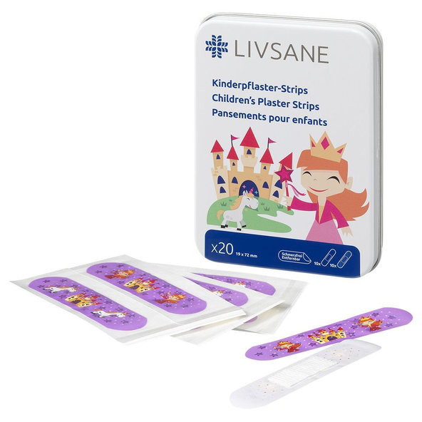 LIVSANE Náplasť detská prúžky Princezná 19x72 mm, 20 ks