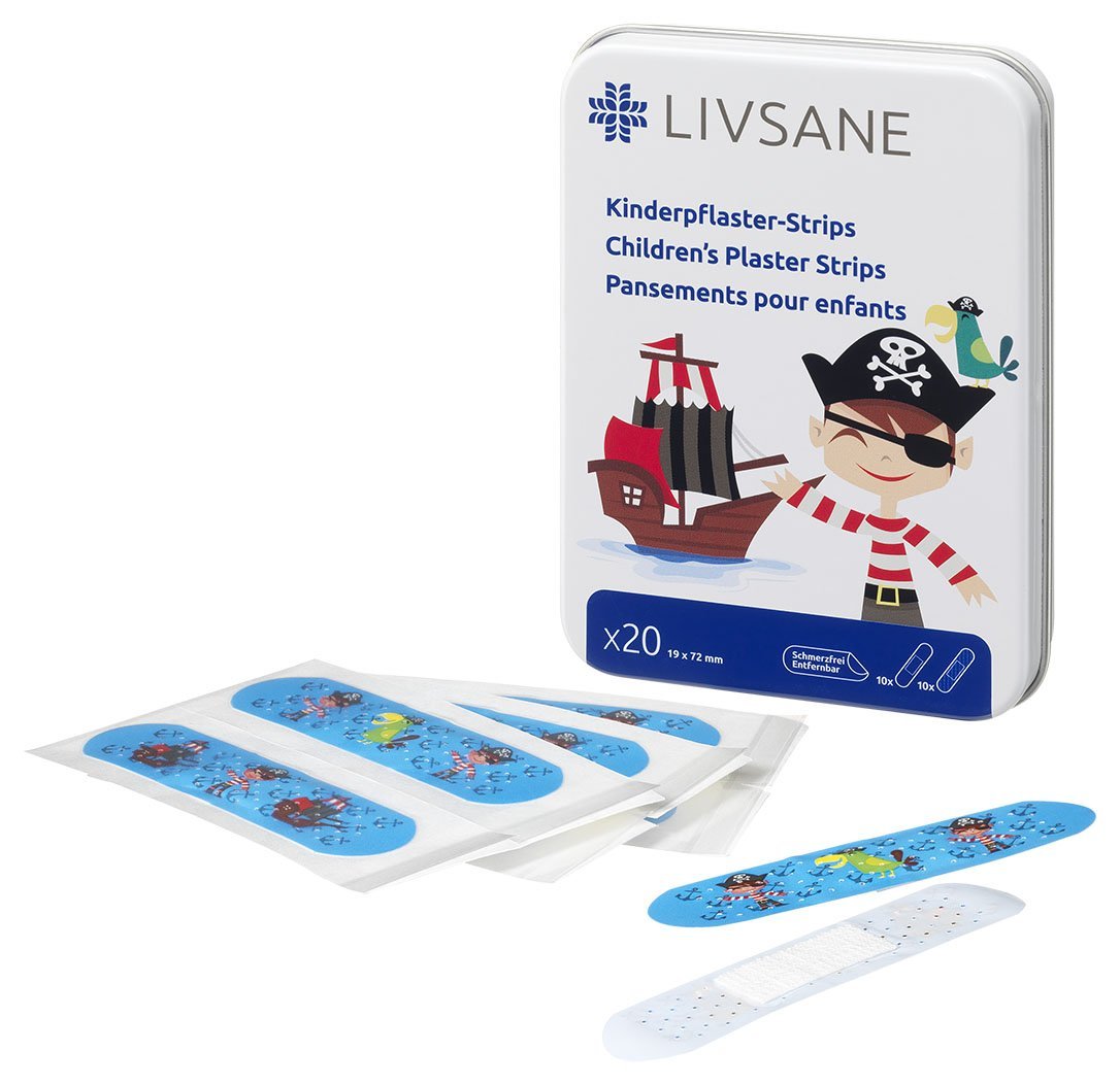 E-shop LIVSANE Náplasť detská prúžky Pirát 19x72 mm, 20 ks