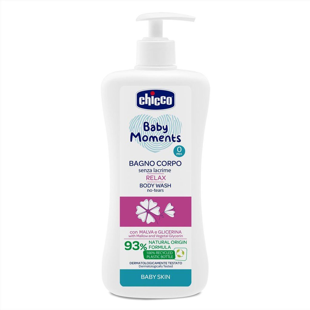 E-shop CHICCO Šampón na telo s dávkovačom Baby Moments Relax 93% prírodných zložiek 500 ml