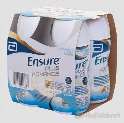 E-shop Ensure PLUS ADVANCE vanilková príchuť 4x220 ml
