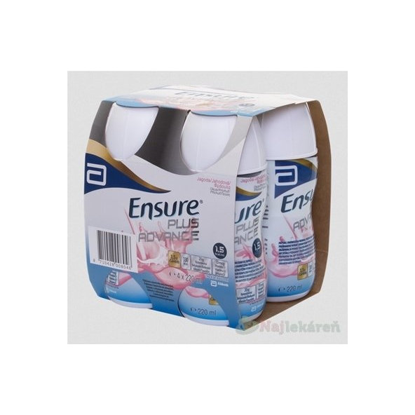 Ensure PLUS ADVANCE jahodová príchuť 4x220 ml