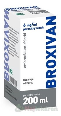 E-shop BROXIVAN 6 mg/ml perorálny roztok na vykašliavanie 200 ml