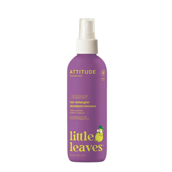 ATTITUDE Sprej pre ľahké rozčesávanie vláskov Little leaves s vôňou vanilky a hrušky 240 ml
