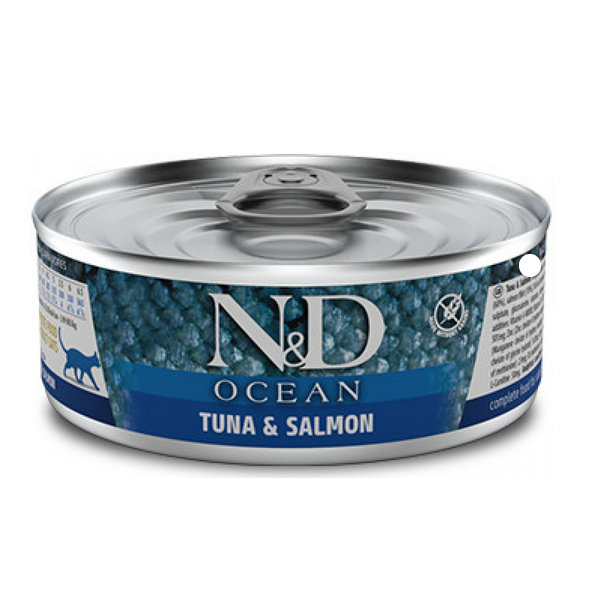 Farmina N&D cat OCEAN Tuniak & Losos konzerva pre mačky 70g