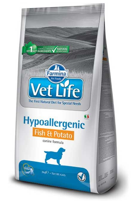 E-shop Farmina Vet Life dog hypoallergenic, fish & potato monoproteínové krmivo pre psy 2kg