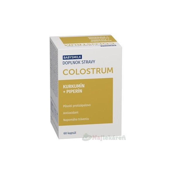 BABYSMILK COLOSTRUM + KURKUMÍN + PIPERÍN, 60 cps